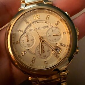 Michael Kors Gold-Tone Crystal Watch